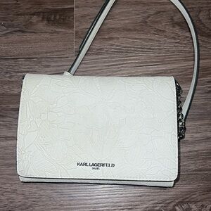 White floral Karl lagerfield crossbody